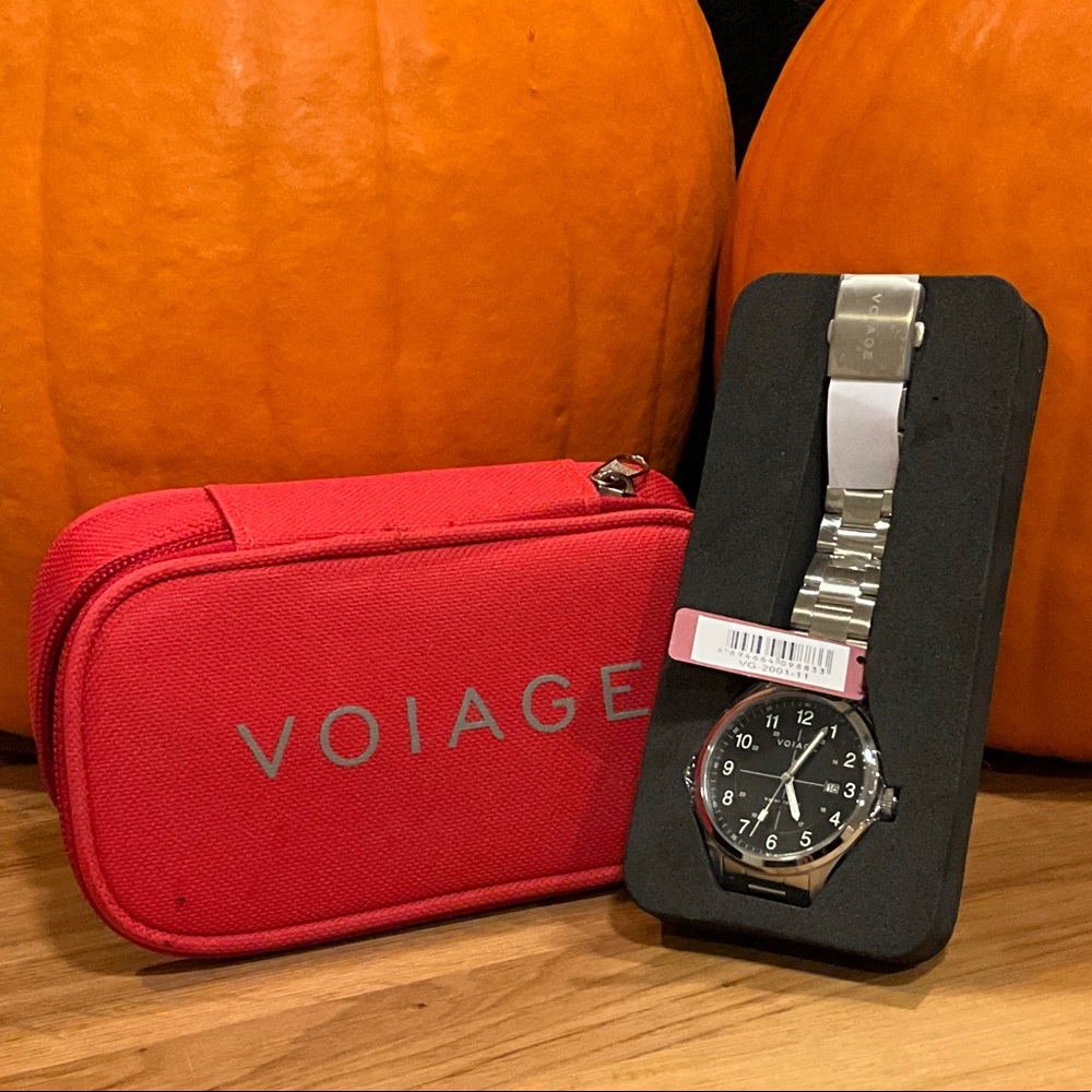 Silver and Black Men's Watch